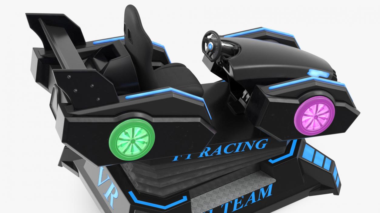 VR Racing Game ON Rigged 3D model