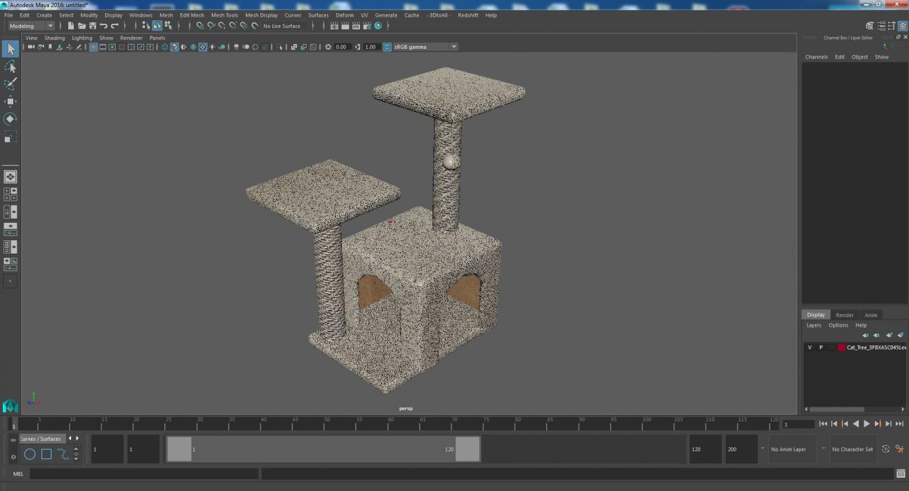 3D Cat Tree 3-Level