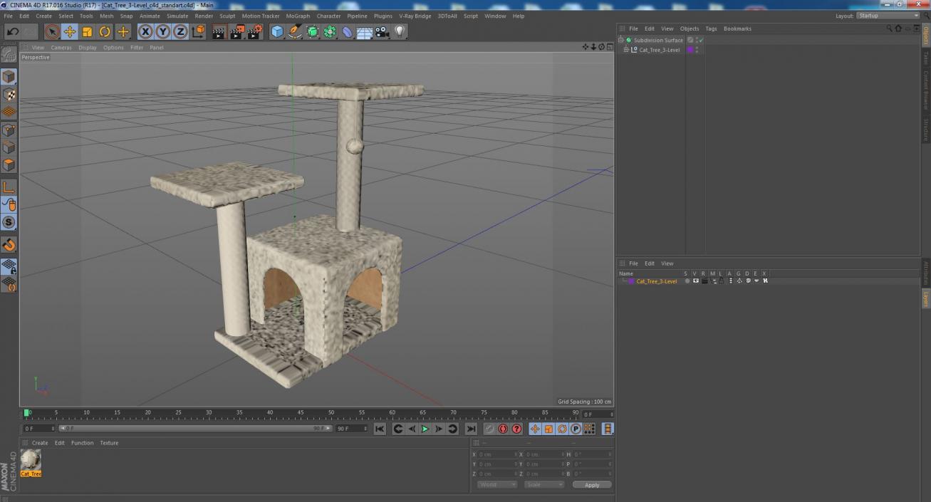 3D Cat Tree 3-Level