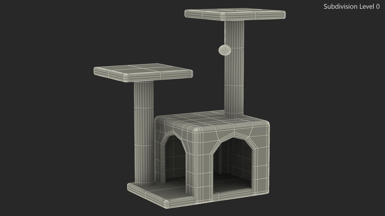 3D Cat Tree 3-Level