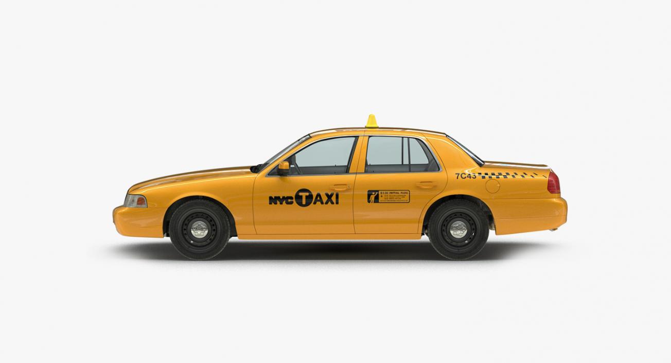 3D NYC Checker Cab Rigged Collection model