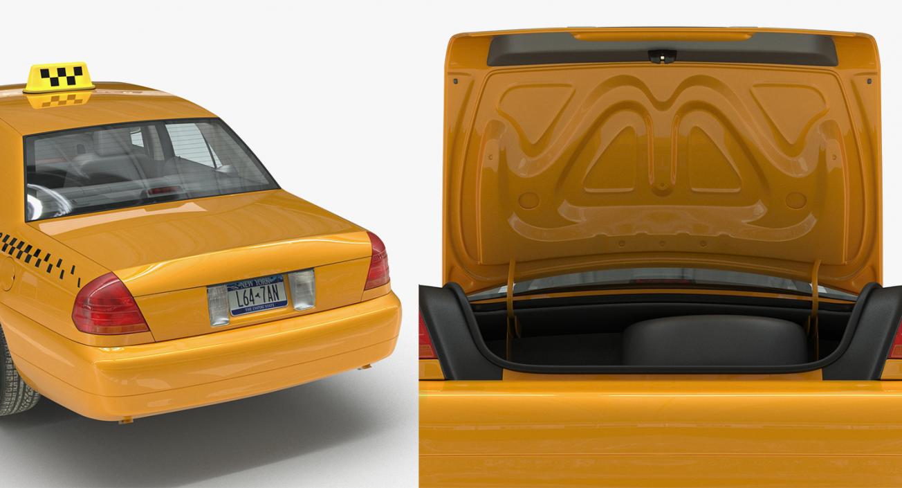 3D NYC Checker Cab Rigged Collection model