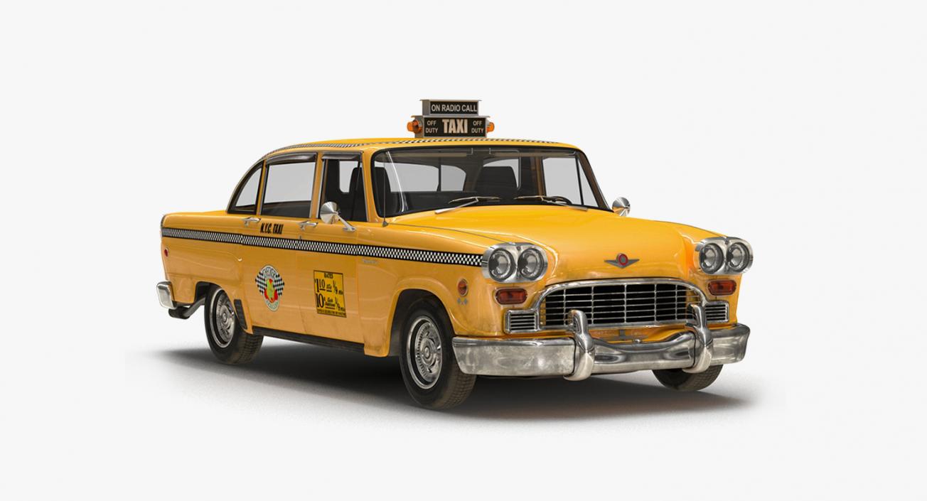 3D NYC Checker Cab Rigged Collection model