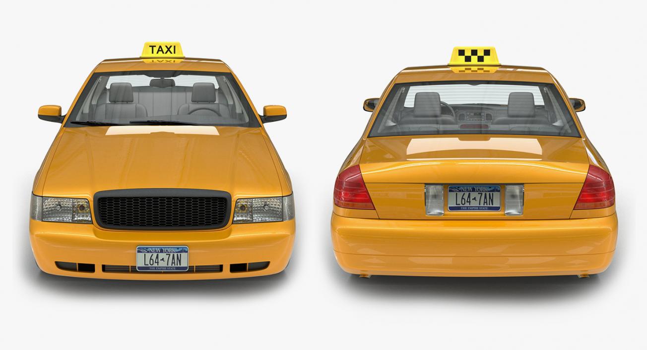 3D NYC Checker Cab Rigged Collection model