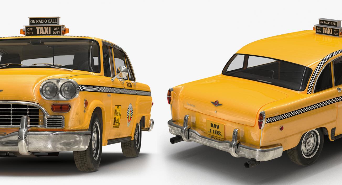 3D NYC Checker Cab Rigged Collection model