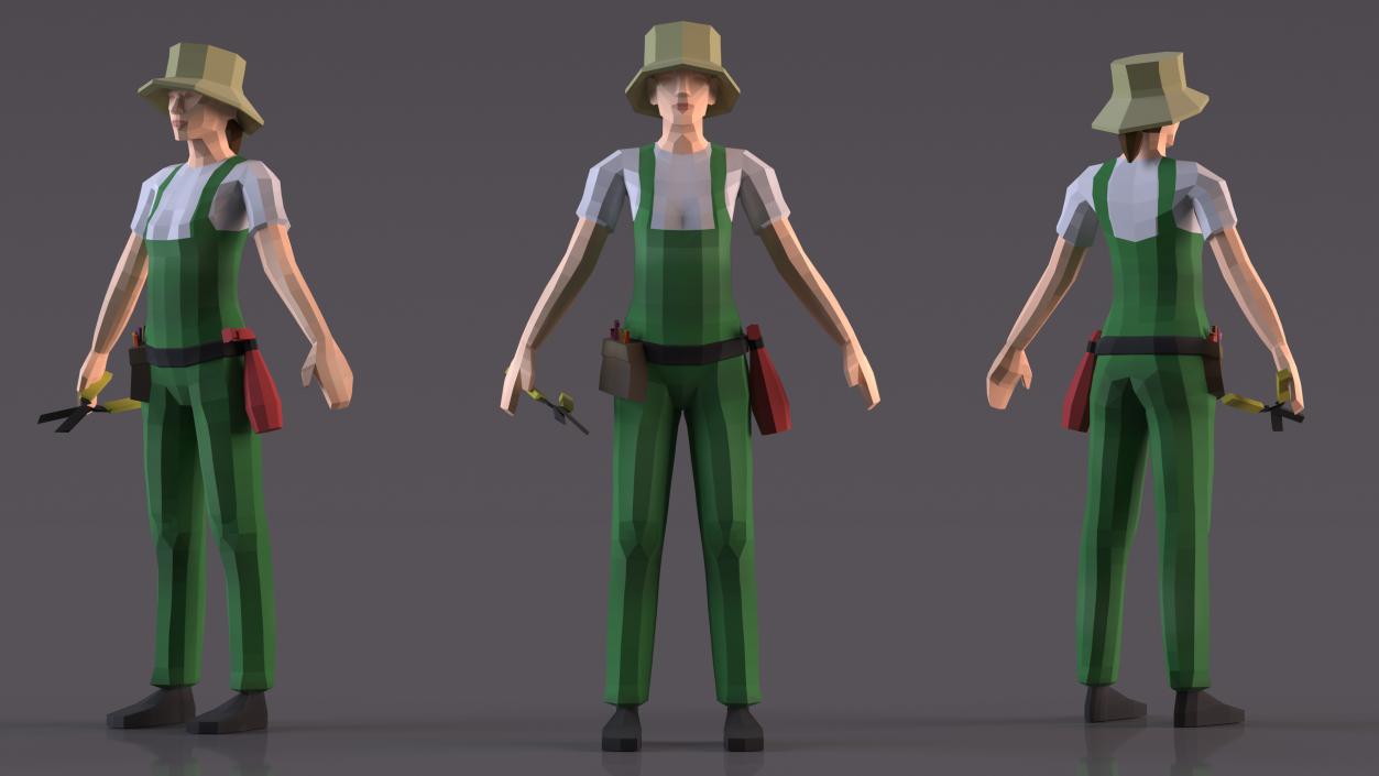 Low Poly Gardener 3D