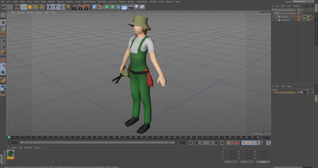Low Poly Gardener 3D