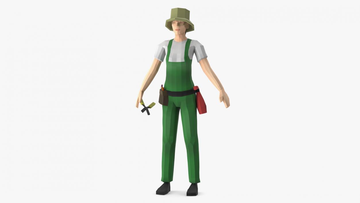 Low Poly Gardener 3D