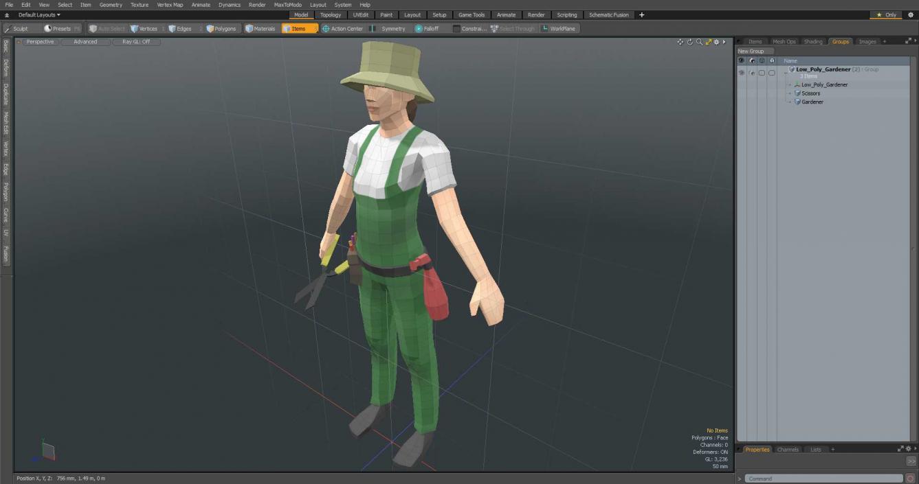 Low Poly Gardener 3D