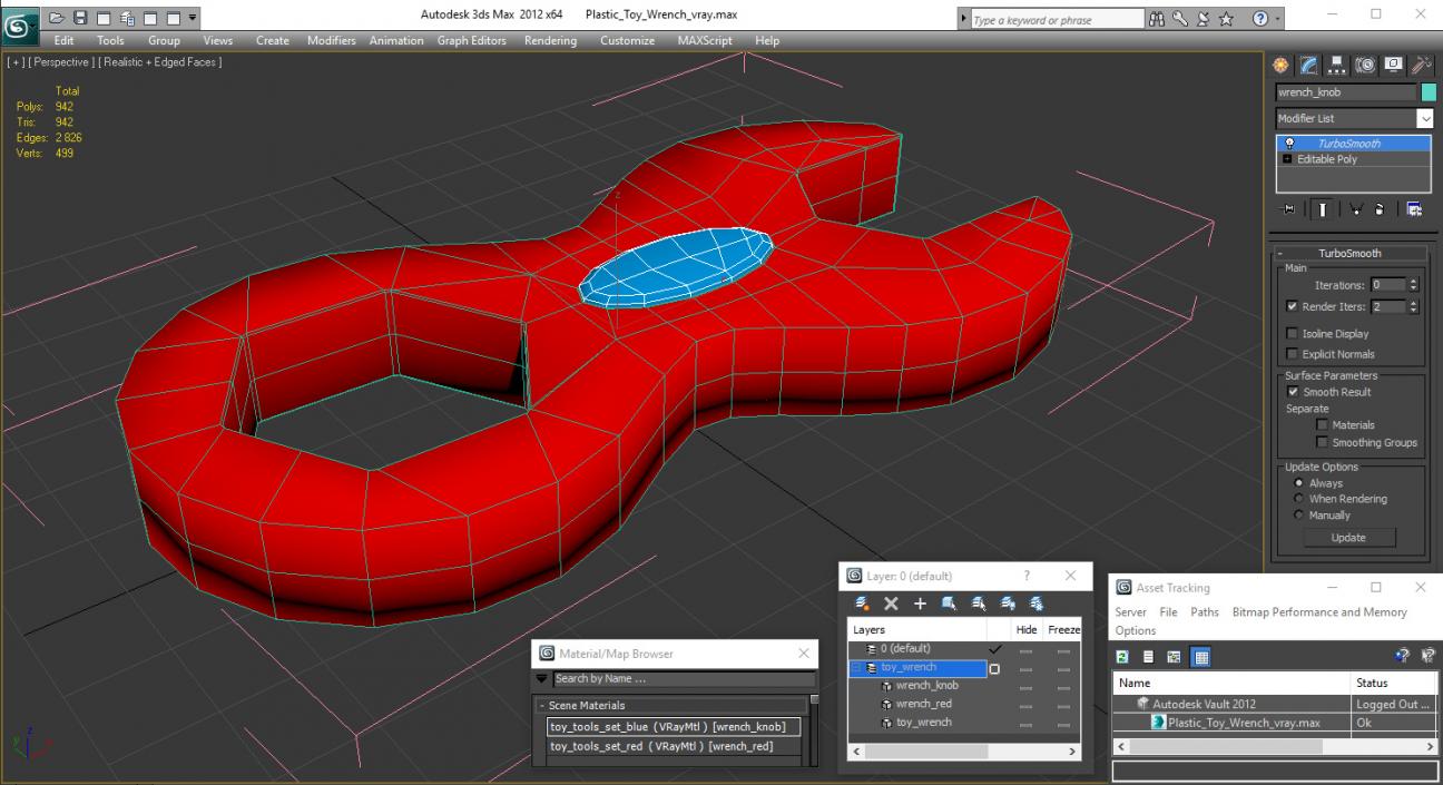 3D Plastic Toy Wrench model