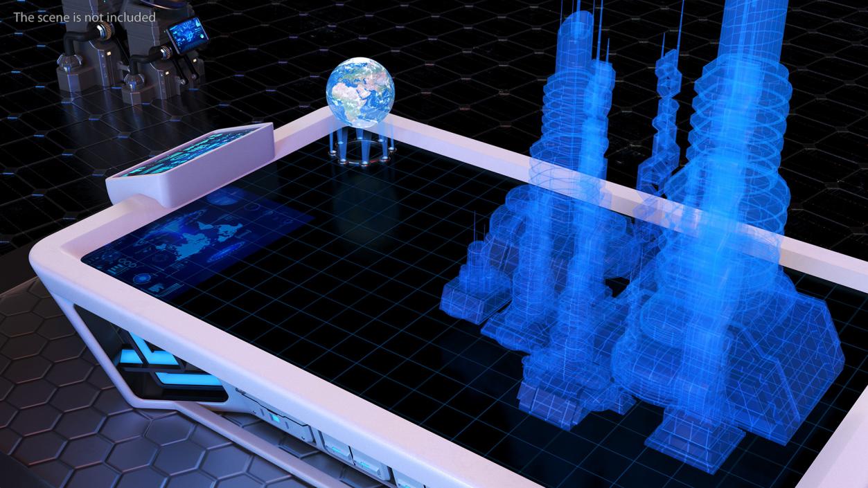 3D model Sci-fi Holographic Table White