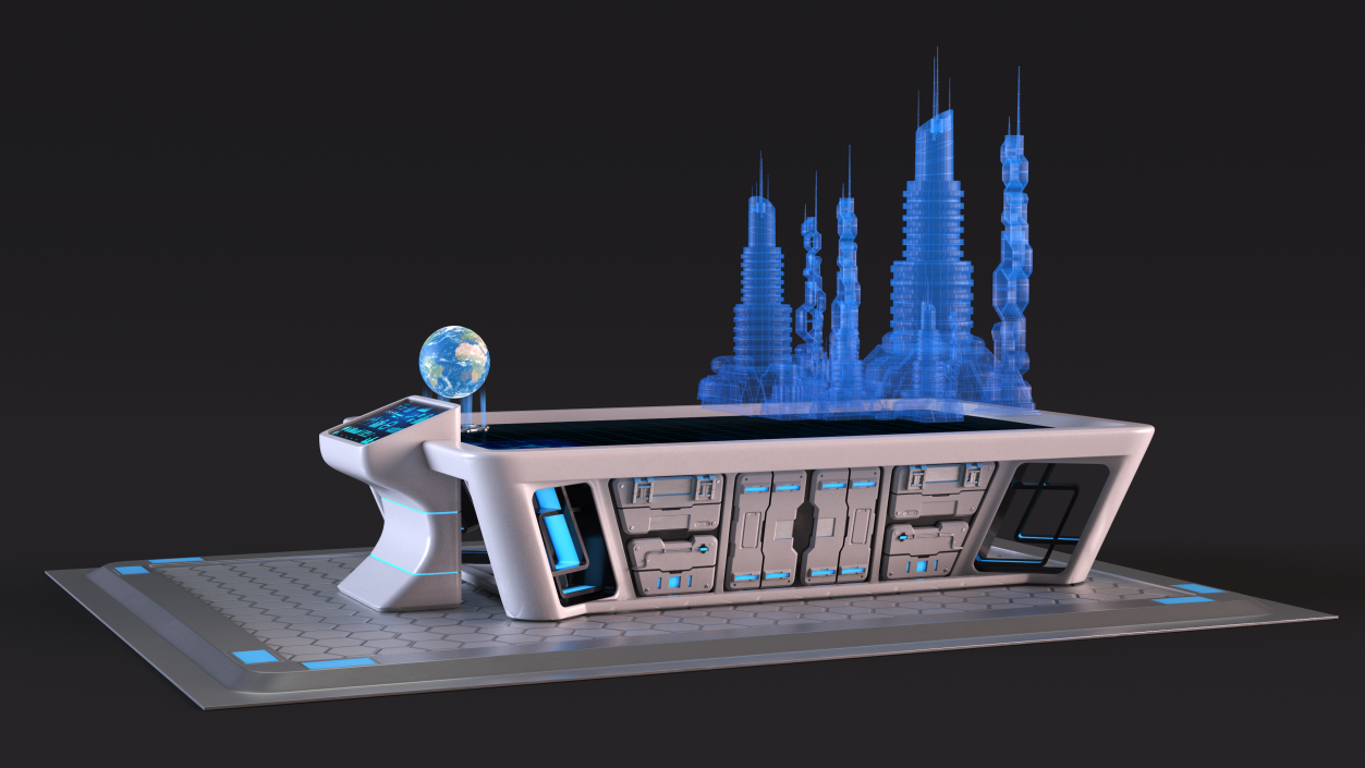 3D model Sci-fi Holographic Table White