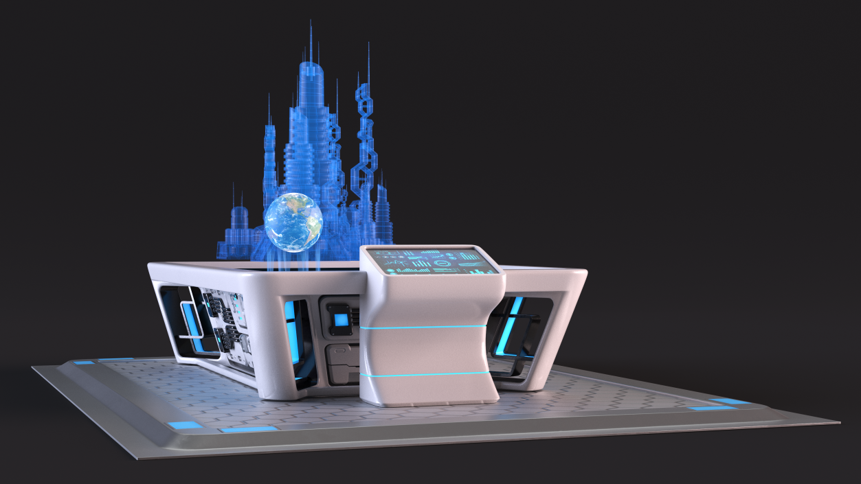 3D model Sci-fi Holographic Table White