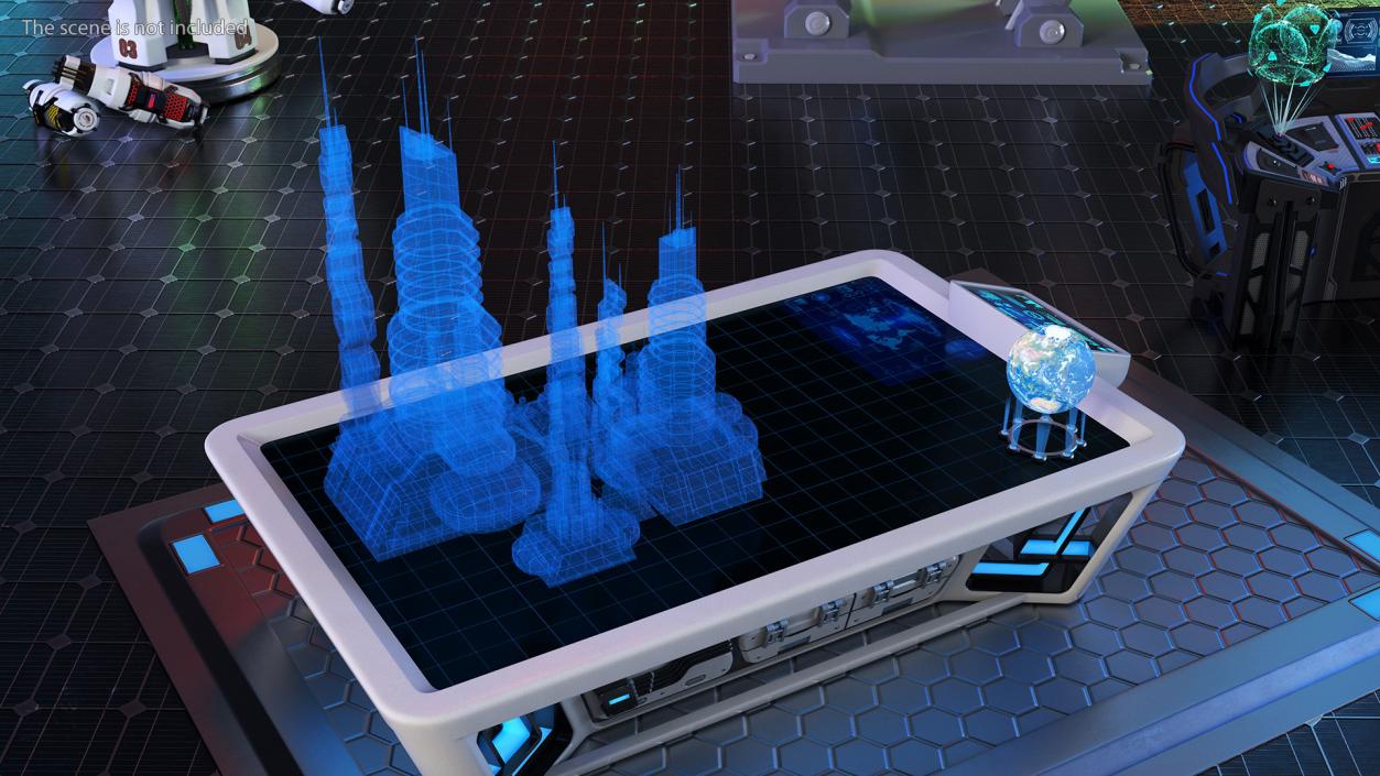 3D model Sci-fi Holographic Table White