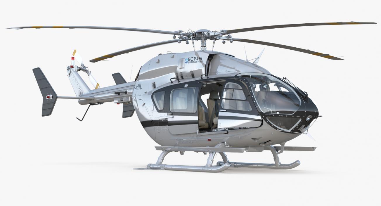 3D Light Utility Helicopter Eurocopter EC145 Rigged model