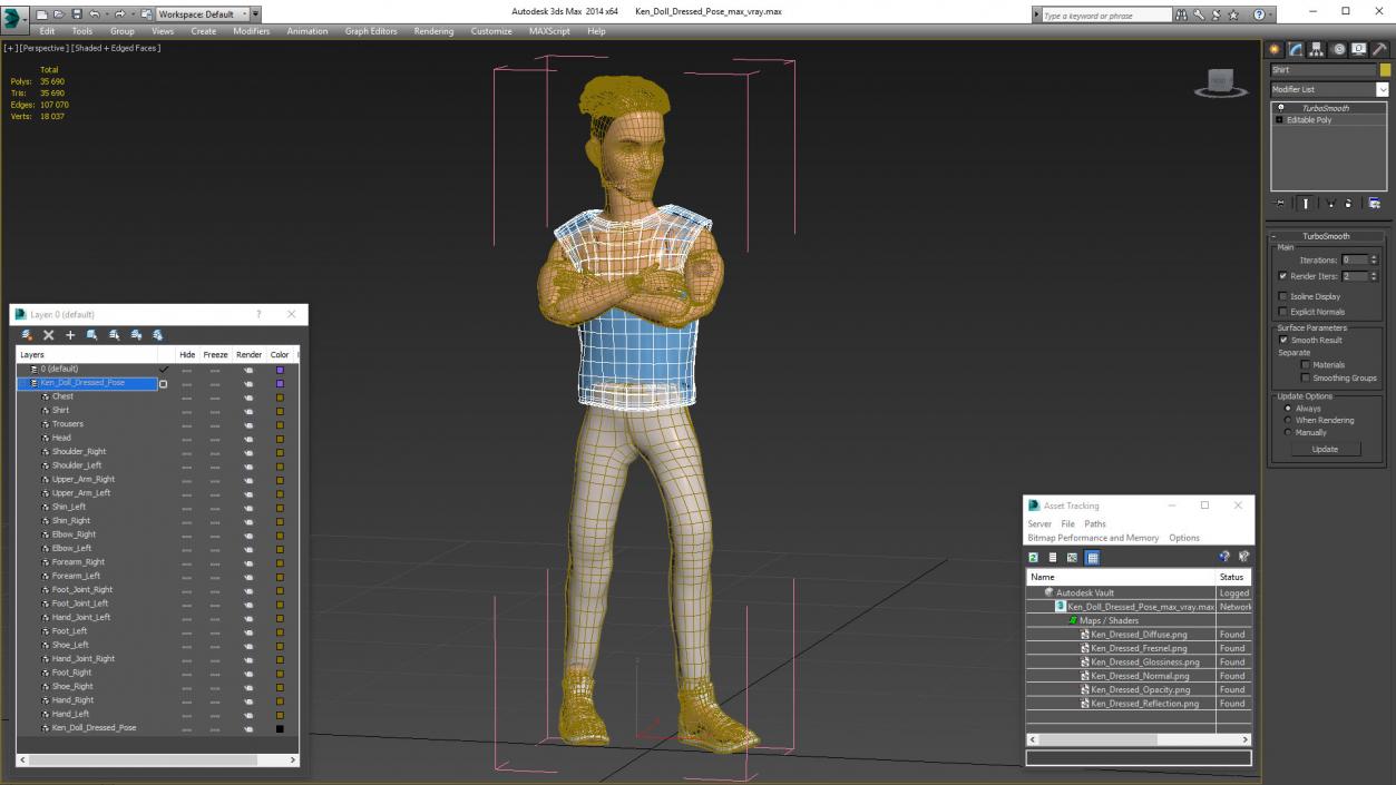 3D Ken Doll Dressed Pose