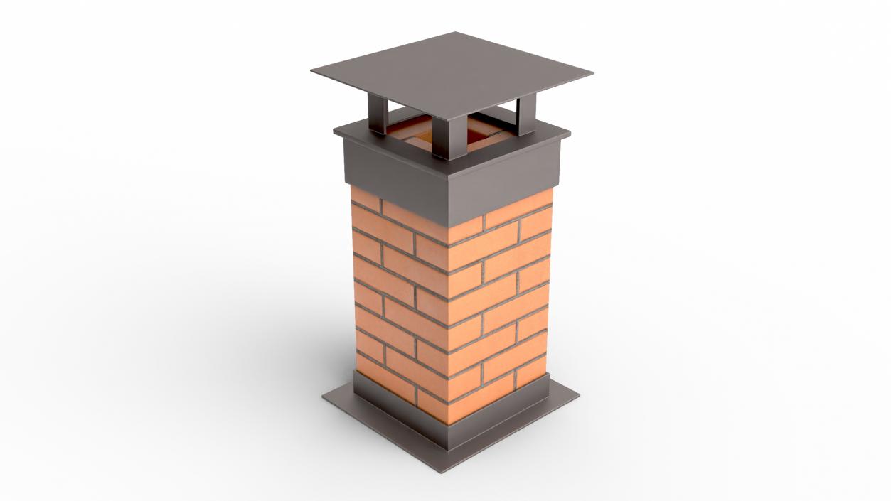 3D model Brick Chimney Square