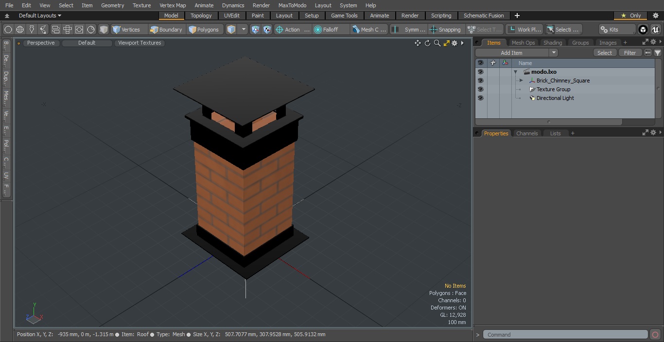 3D model Brick Chimney Square