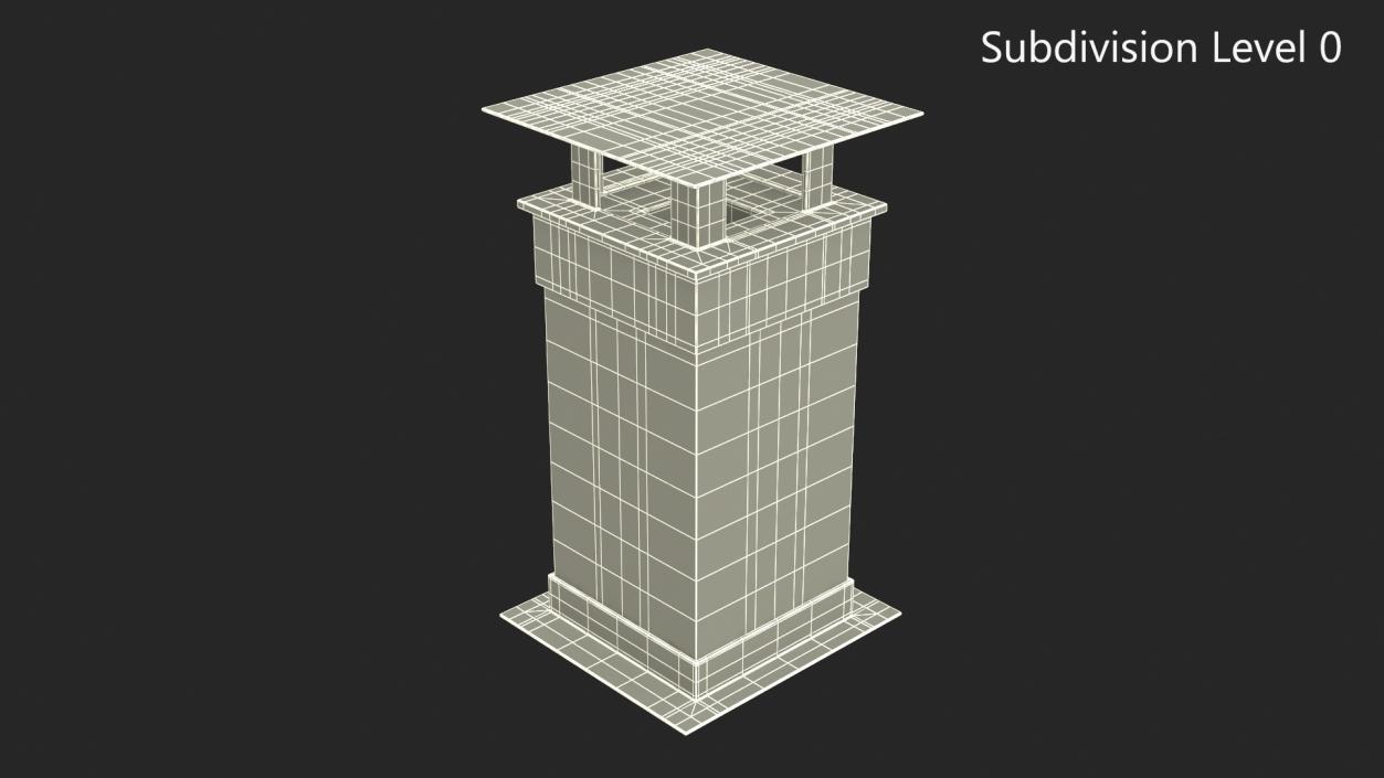 3D model Brick Chimney Square