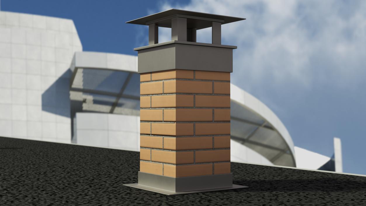 3D model Brick Chimney Square