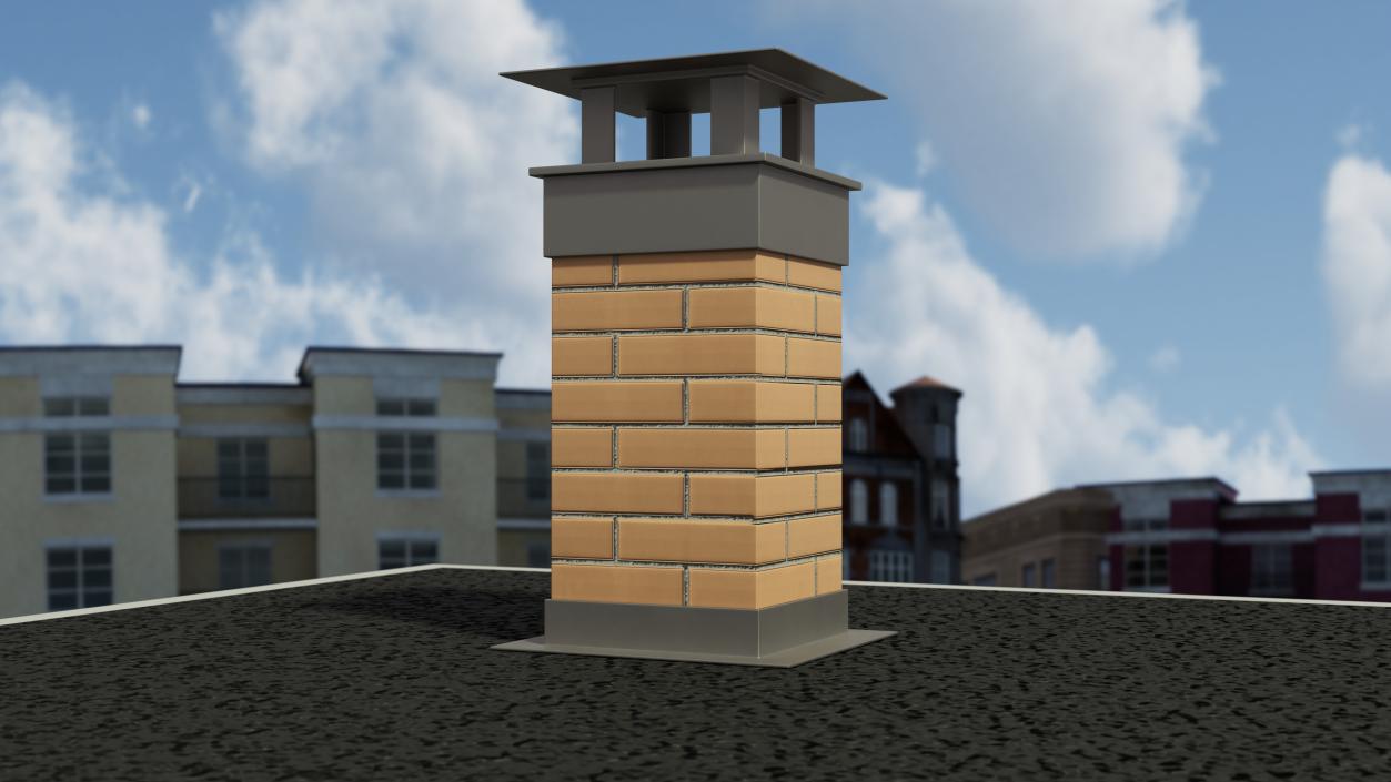 3D model Brick Chimney Square