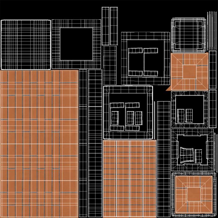 3D model Brick Chimney Square