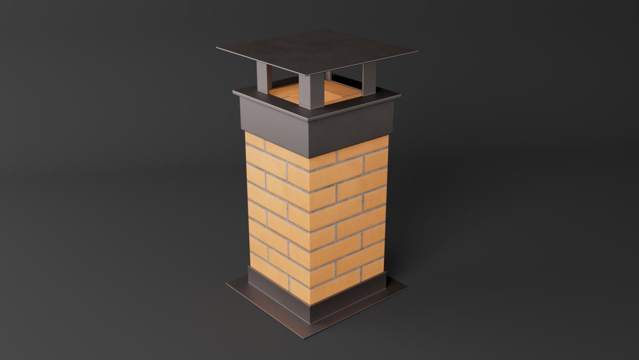 3D model Brick Chimney Square