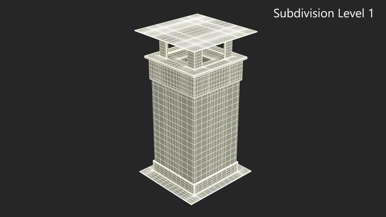 3D model Brick Chimney Square