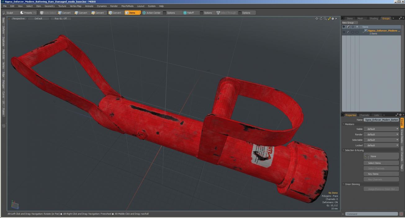 3D Sigma Enforcer Modern Battering Ram Damaged model