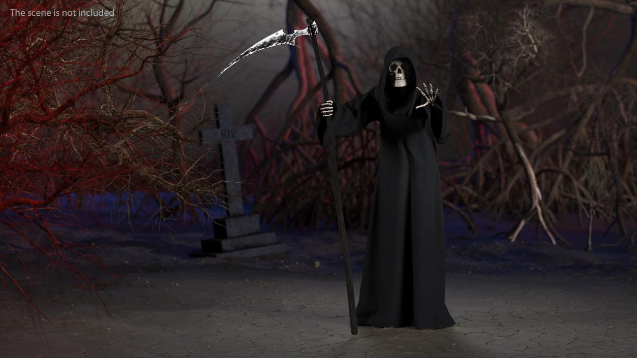 Death Character with Scythe Rigged 3D model