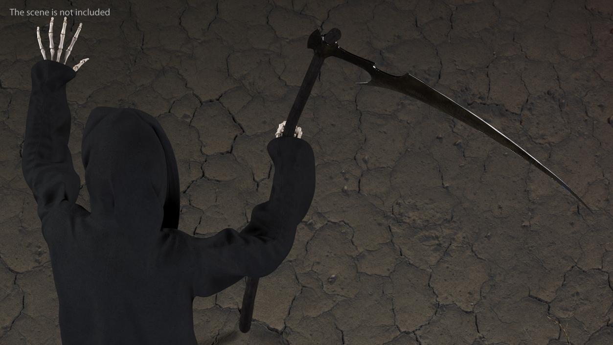 Death Character with Scythe Rigged 3D model