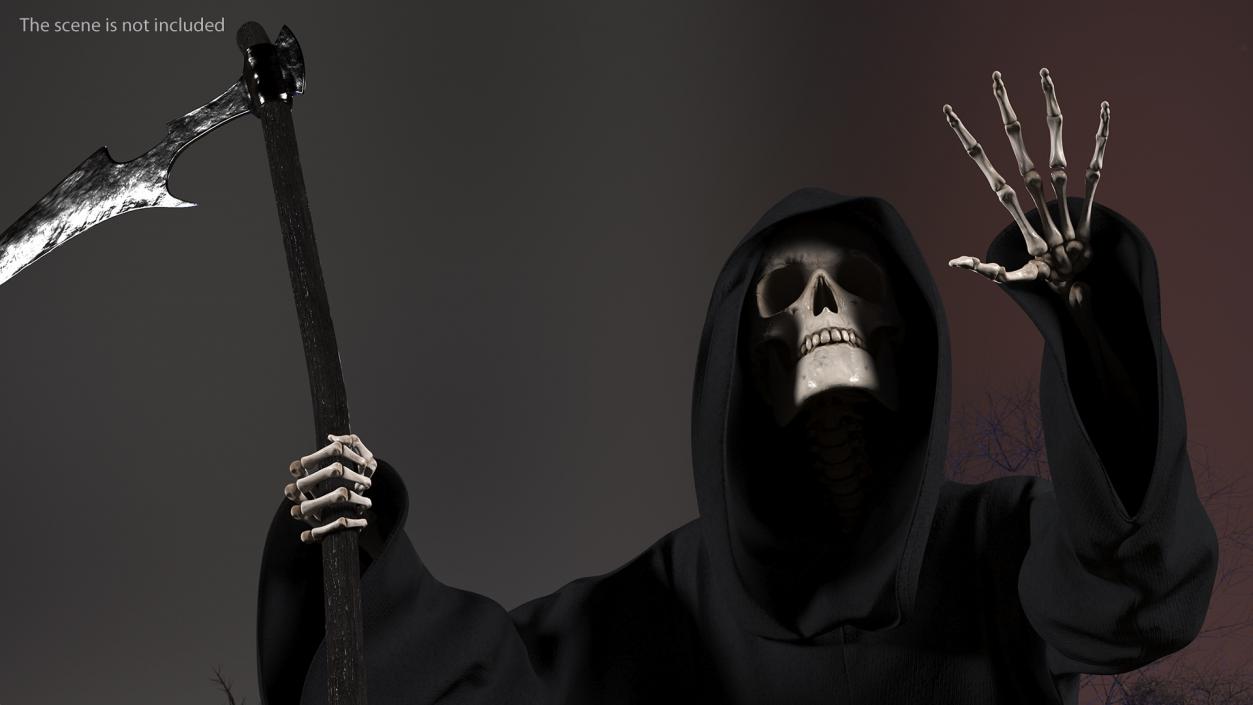 Death Character with Scythe Rigged 3D model