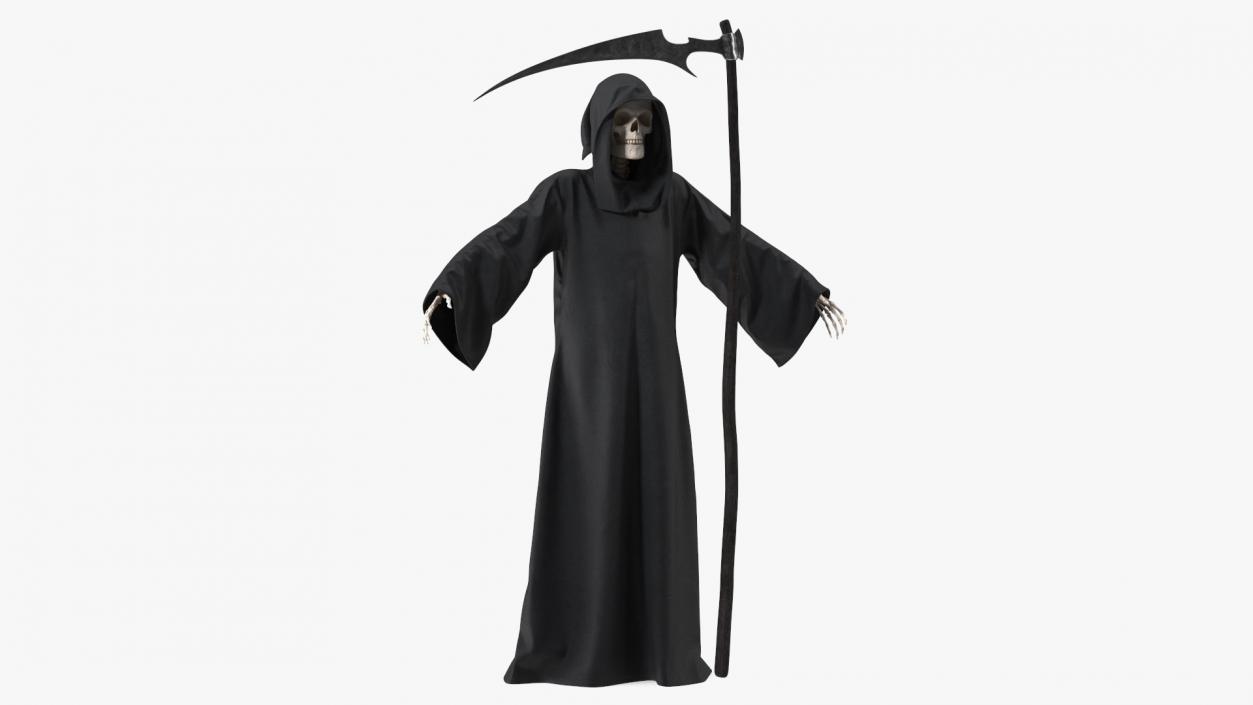 Death Character with Scythe Rigged 3D model