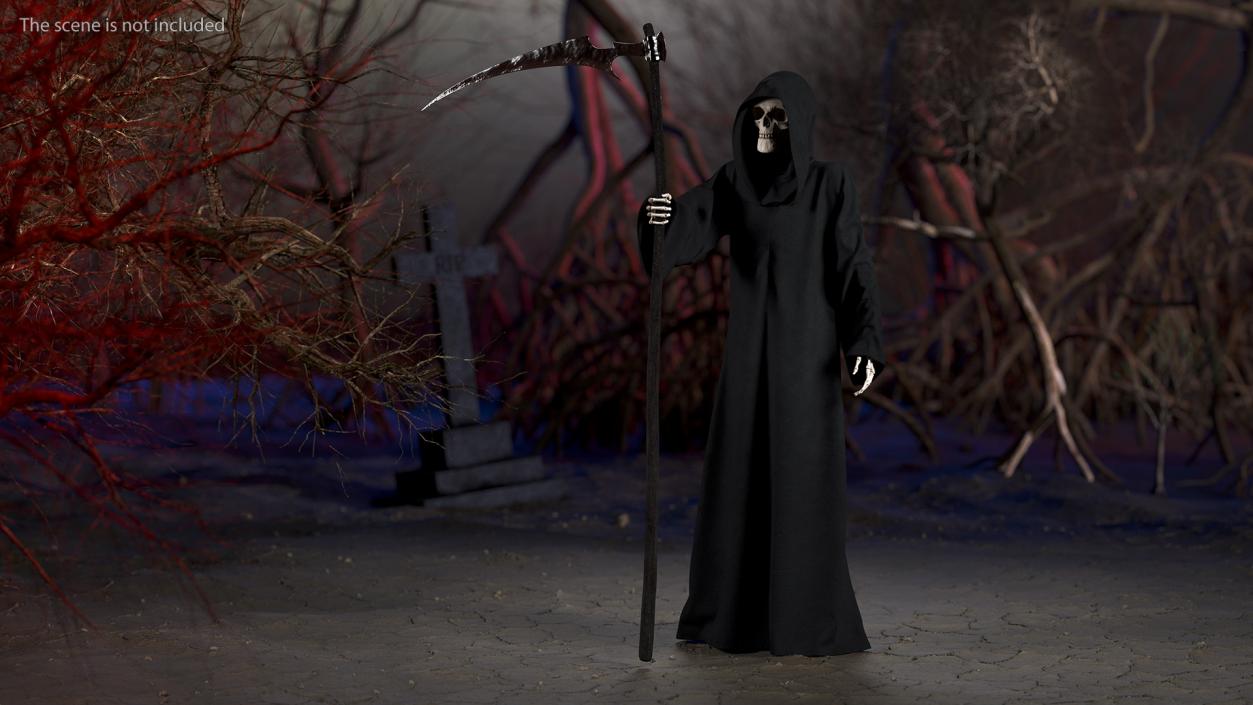 Death Character with Scythe Rigged 3D model