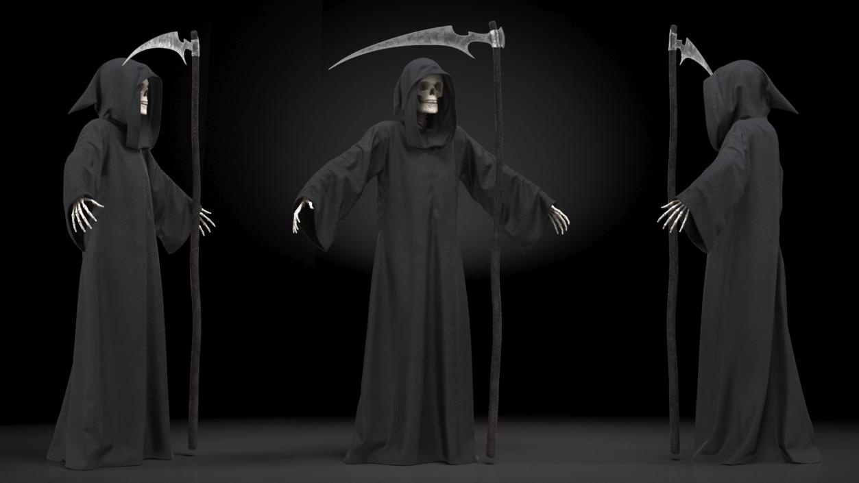 Death Character with Scythe Rigged 3D model