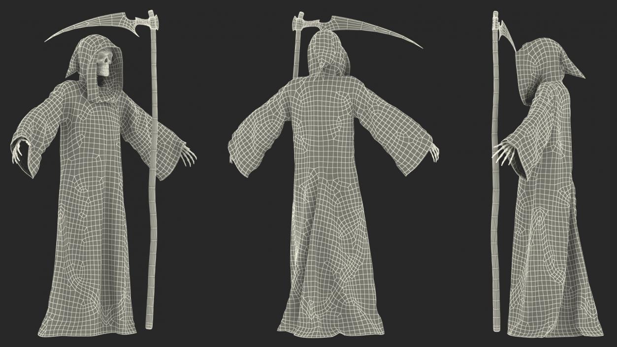 Death Character with Scythe Rigged 3D model