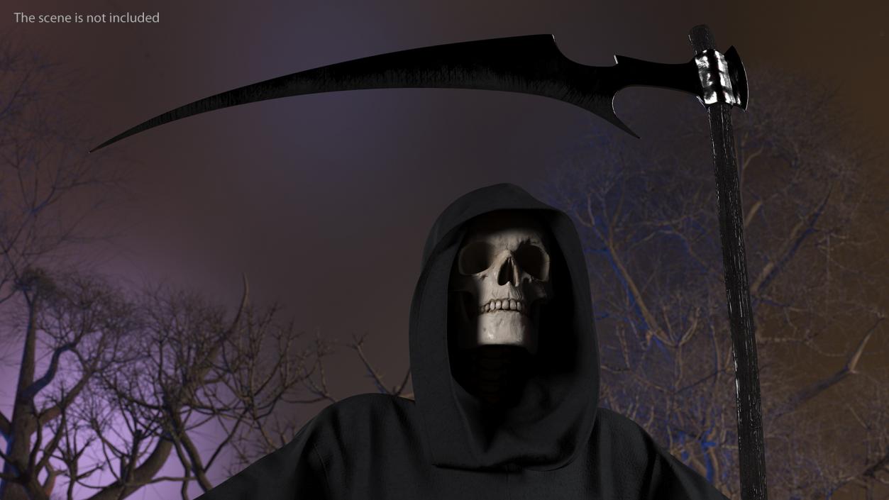 Death Character with Scythe Rigged 3D model