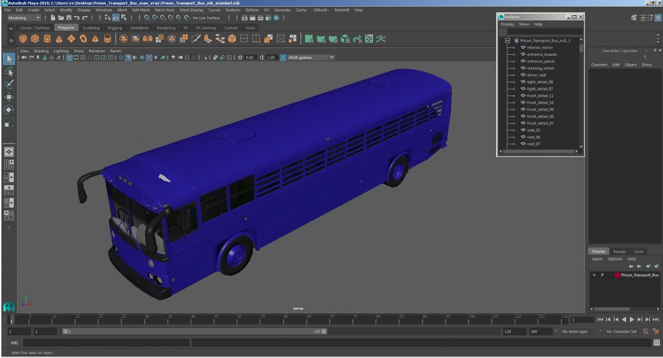 3D model Prison Transport Bus