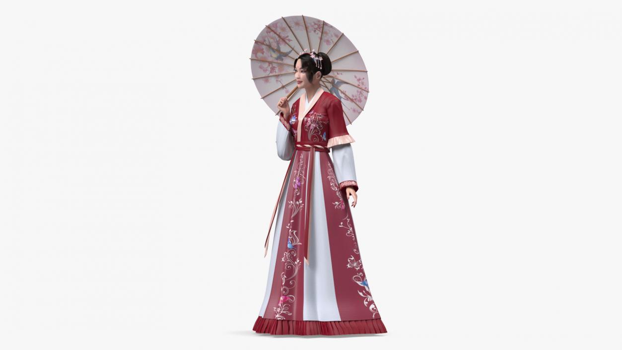 3D Traditional Chinese Woman Rigged for Cinema 4D