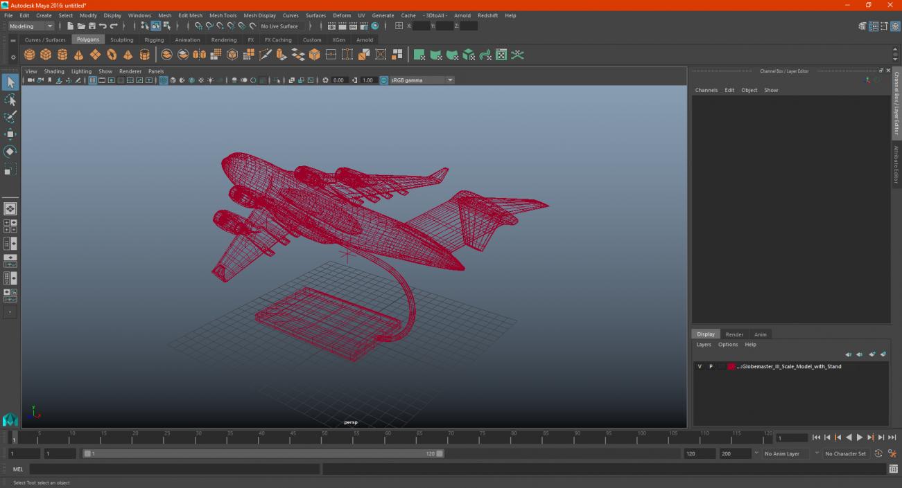 3D Globemaster III Scale Model with Stand model