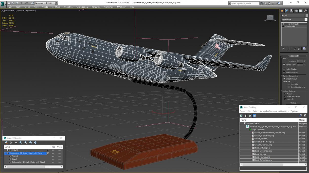 3D Globemaster III Scale Model with Stand model