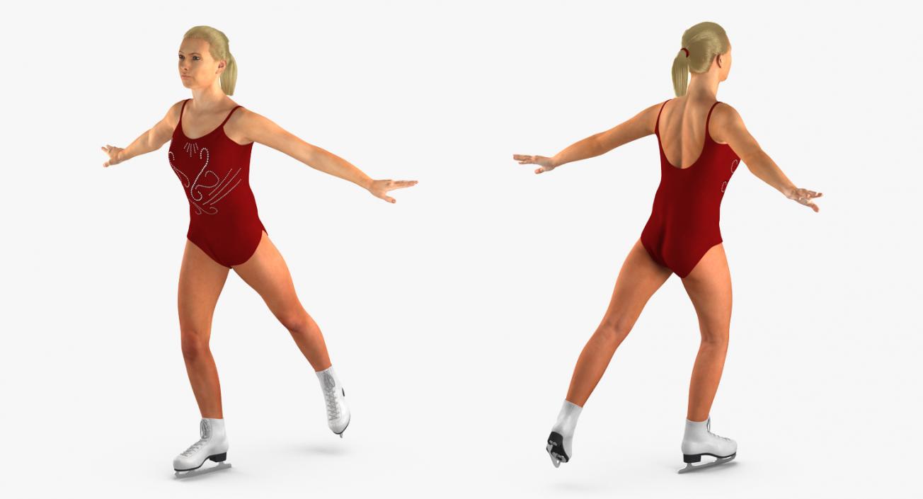 Female Figure Skater Rigged 3D