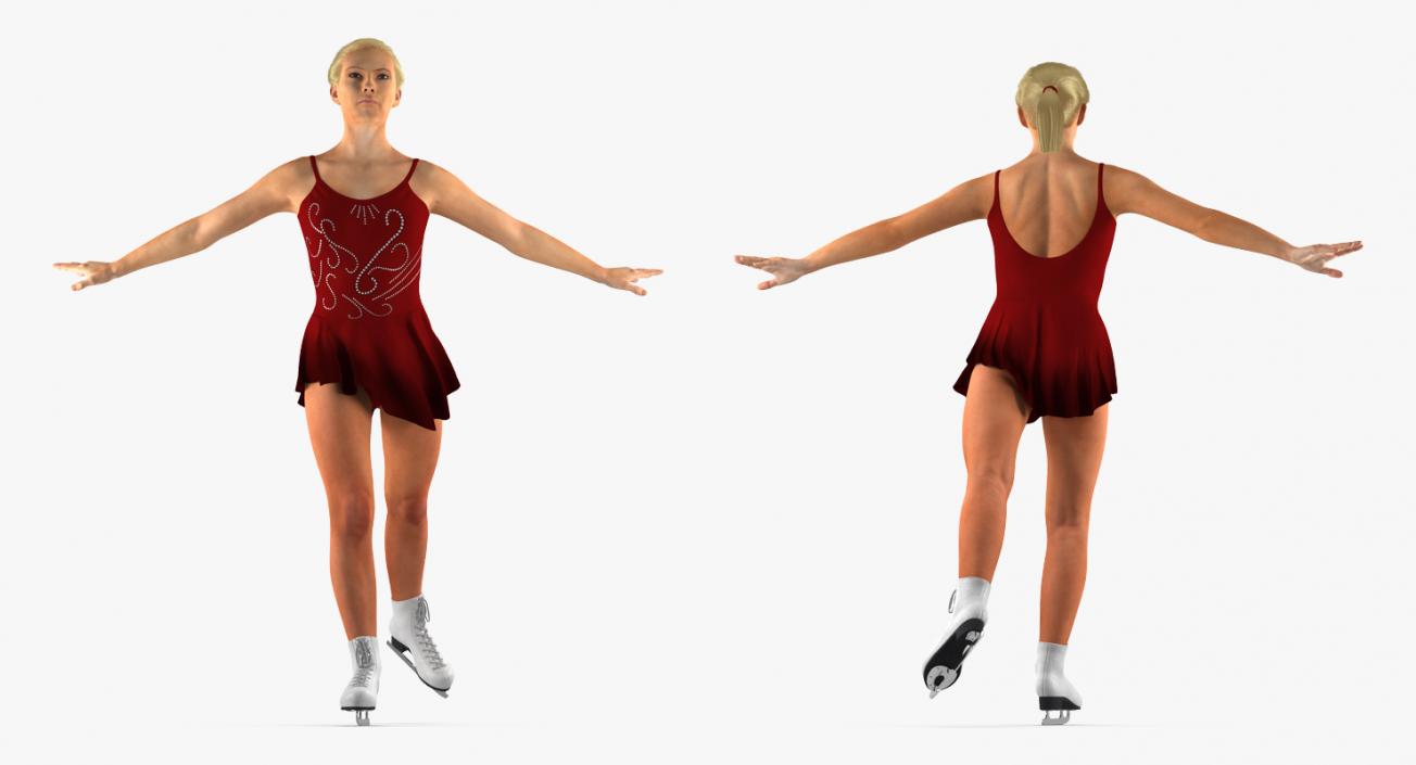 Female Figure Skater Rigged 3D