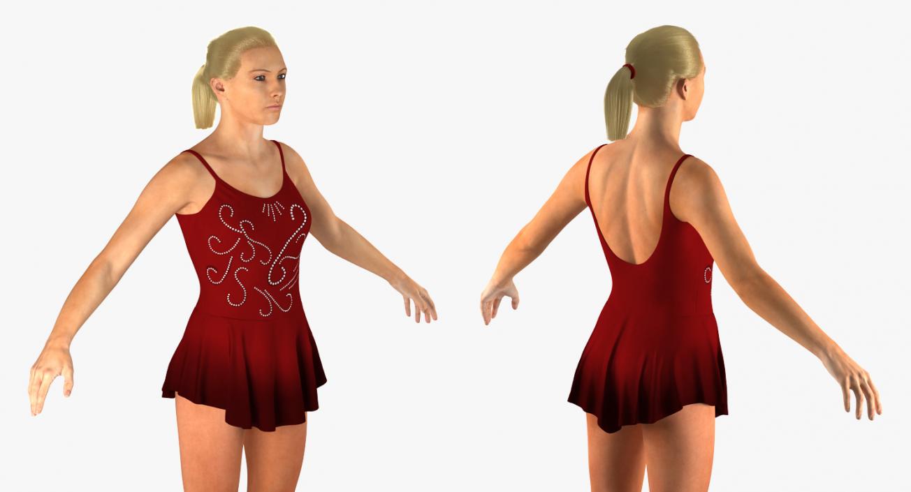 Female Figure Skater Rigged 3D