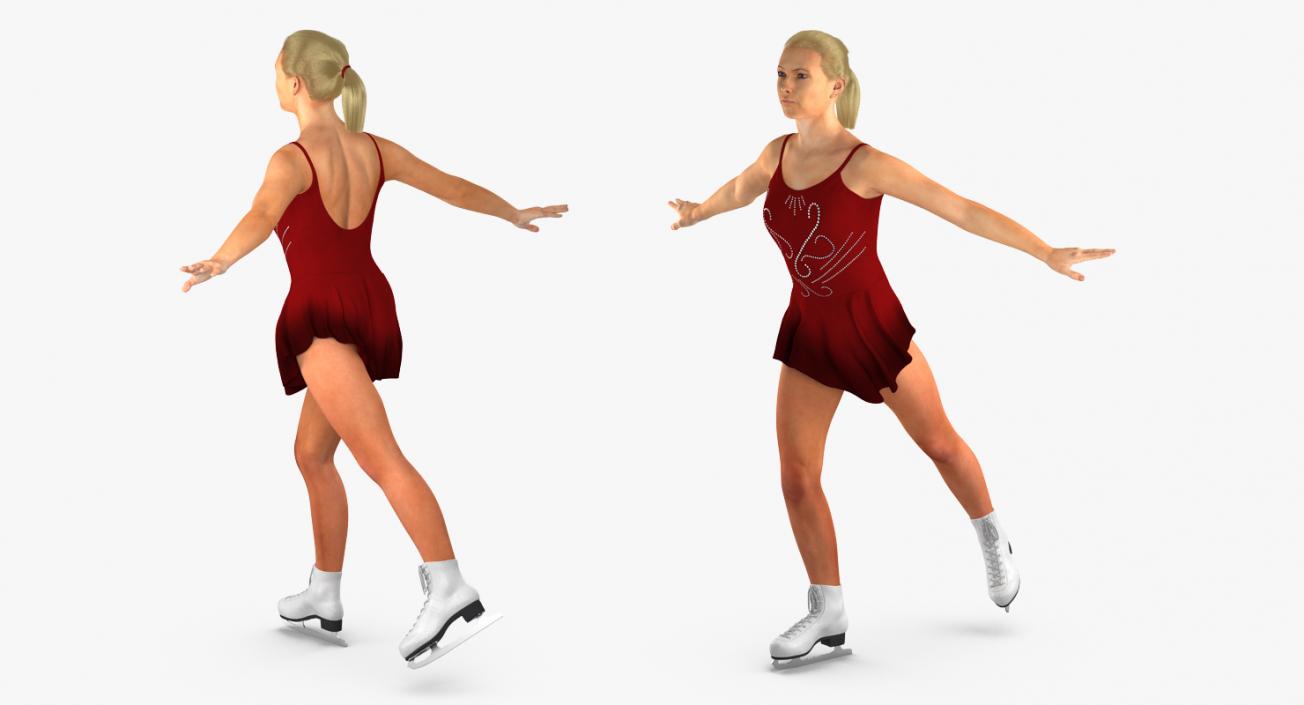 Female Figure Skater Rigged 3D