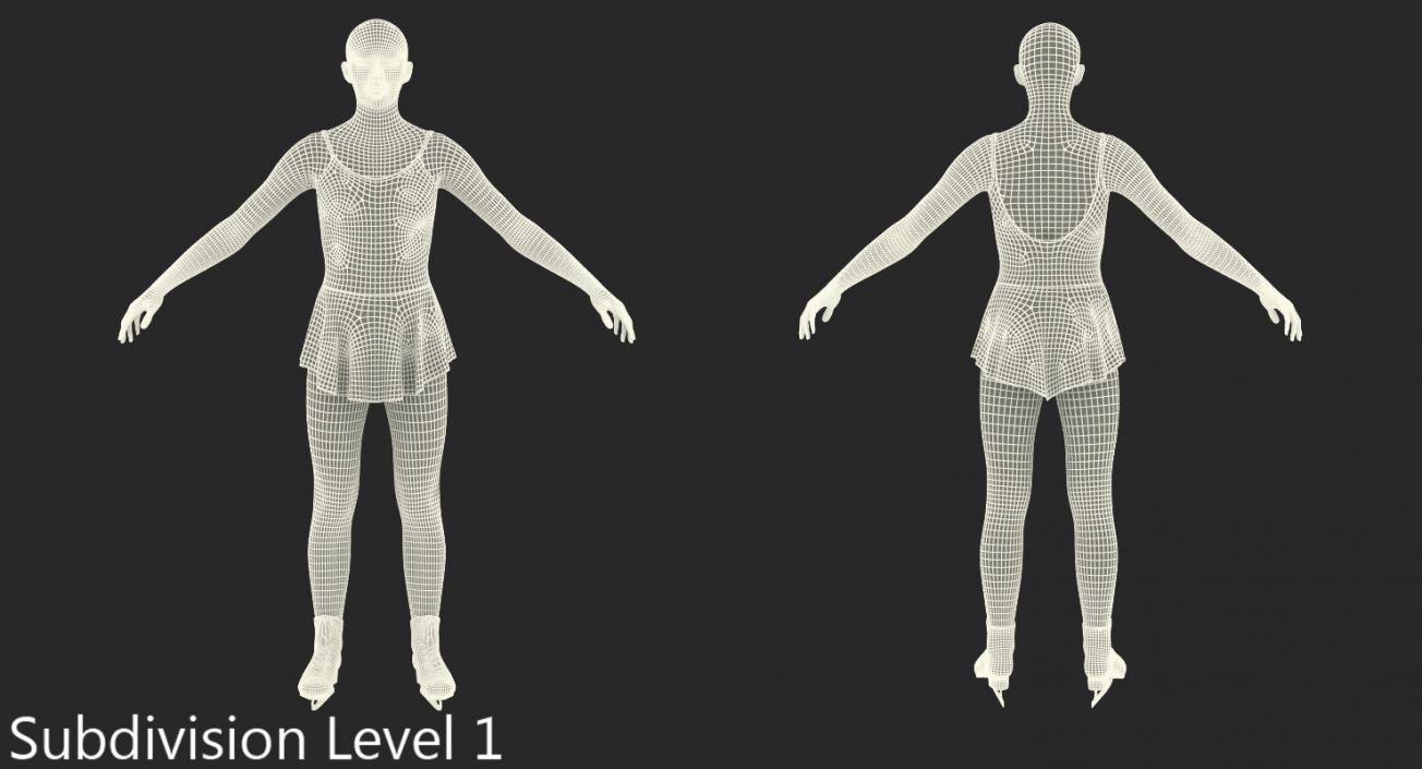 Female Figure Skater Rigged 3D