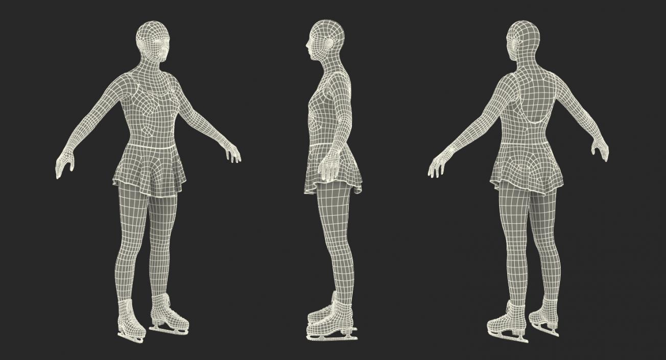 Female Figure Skater Rigged 3D