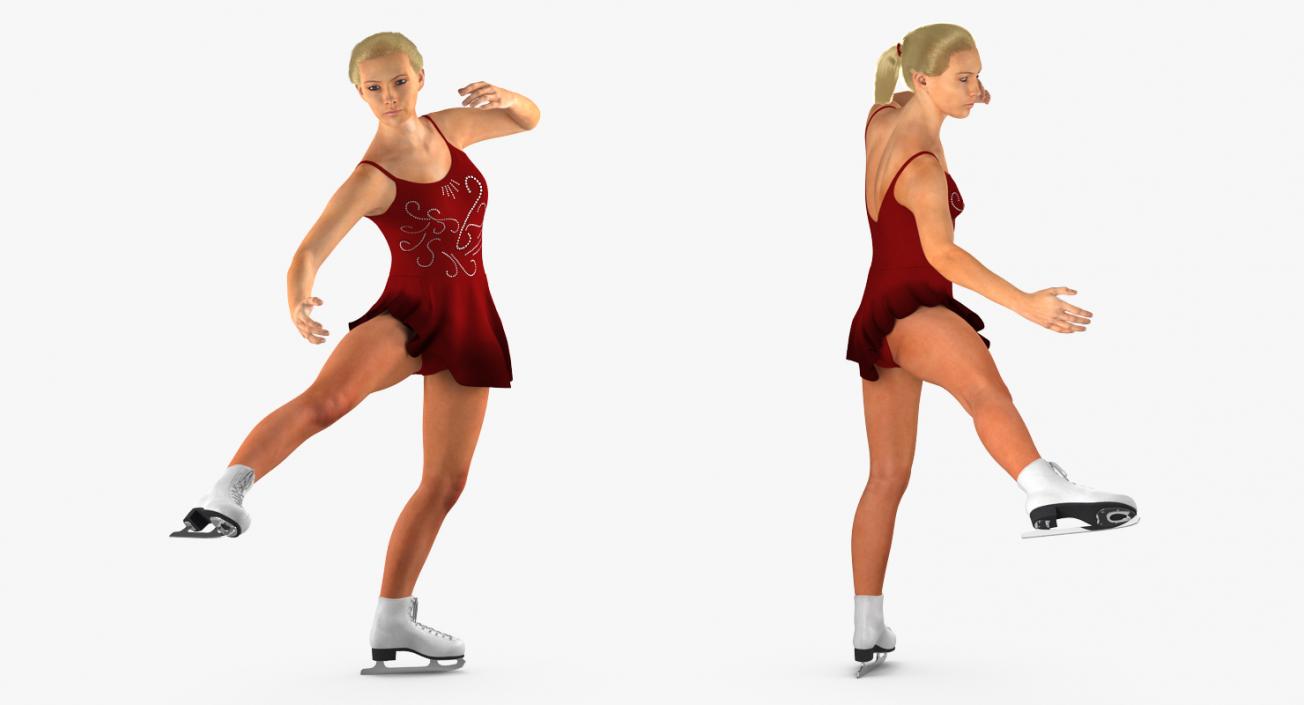 Female Figure Skater Rigged 3D