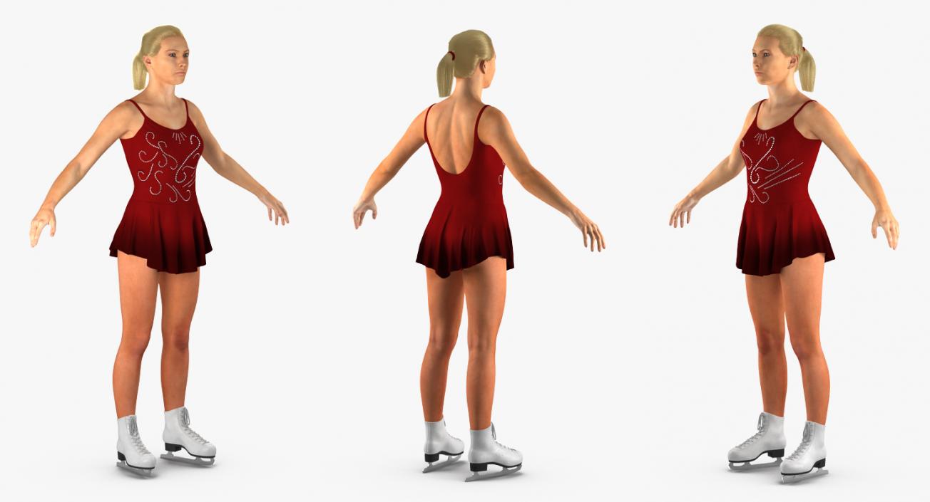 Female Figure Skater Rigged 3D