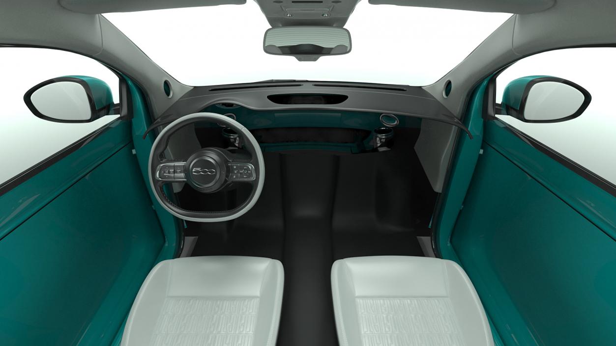 3D Fiat 500 La Prima Simple Interior model